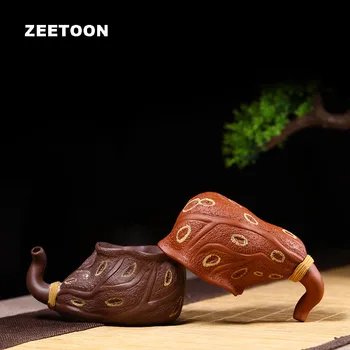 

220ml Authentic Yixing Purple Clay Handmade Lotus Fair Cup Chinese Kung Fu Tea Set Cha Hai Tea Sea Tea Cup Milk Coffee Wine Mug