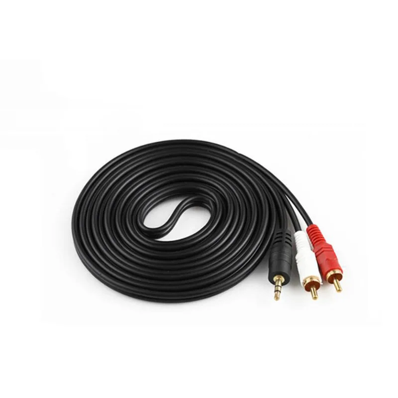 

Audio Cable 3.5mm Jack Plug To 2 RCA Adapter Computer Speakers Connecting Av Line JQC-Z19