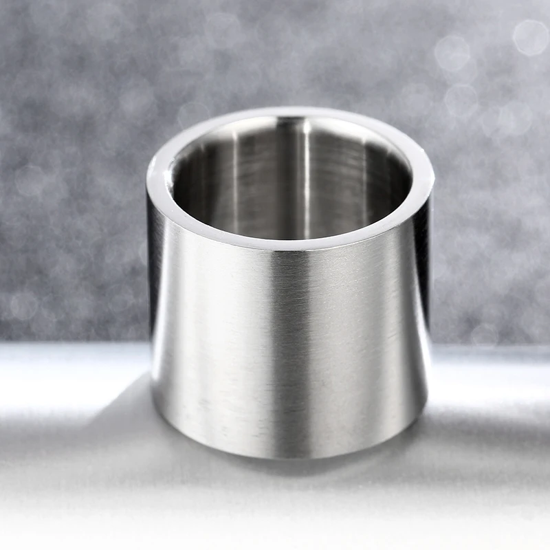 Silver Ring For Men Biker 18mm Stainless Steel