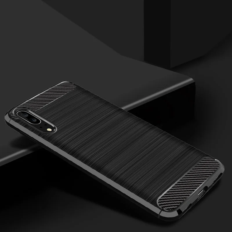 Huawei P30 P20 Lite case Wiredrawing TPU for Pro Plus cover Carbon Fiber Style For Nova 3 E |