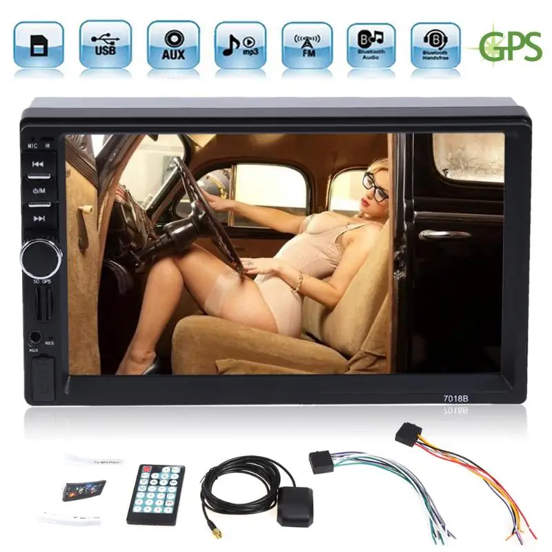 

7018G 7Inch 2DIN Bluetooth Touch Screen Car GPS Stereo RadioFM/MP5/MP3/USB/AUX Suport SB disk/TF card device Car Mp5 Player