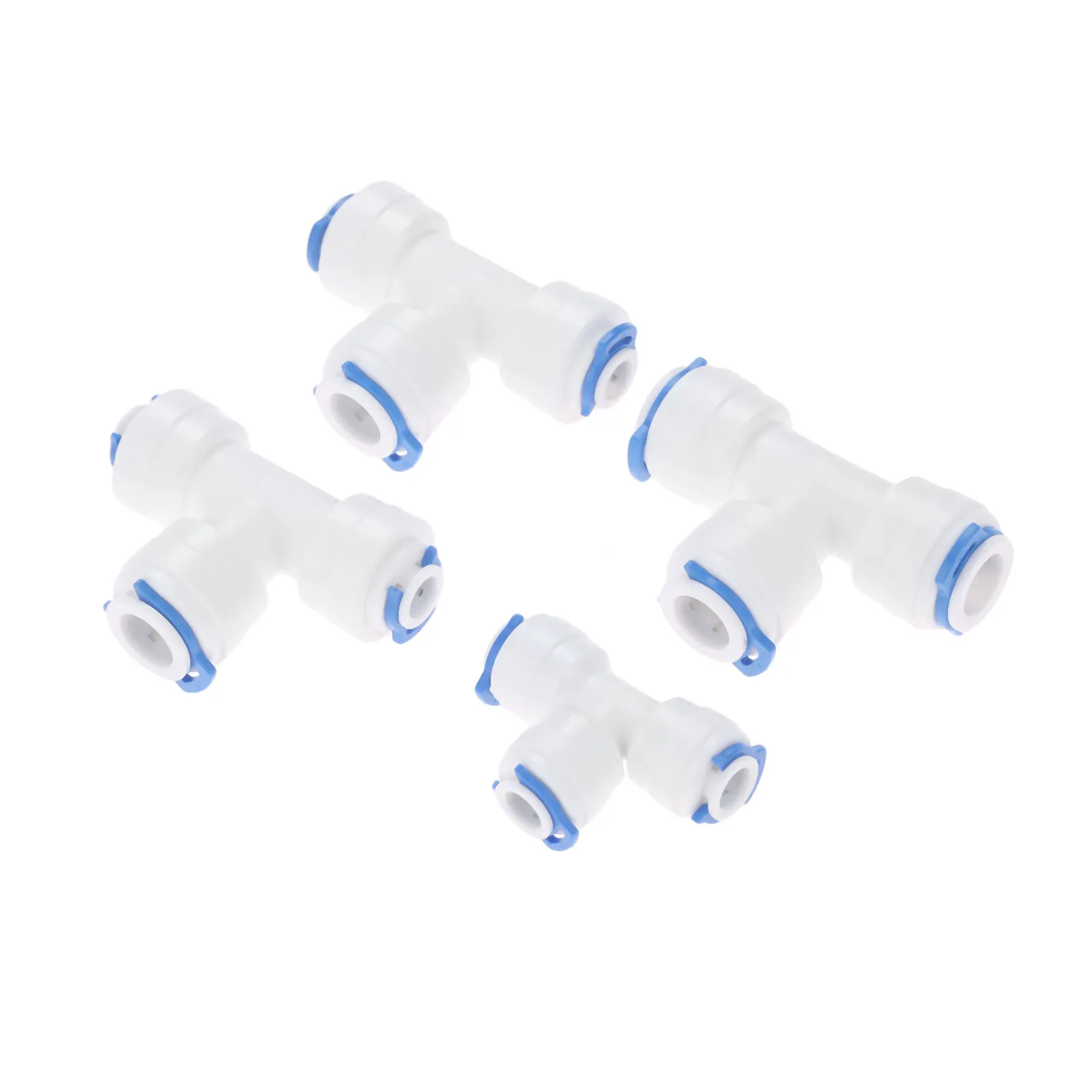 2Pcs 1/4" 3/8" OD Hose Equal Connection Tee RO Water Pipe Coupling Connector T Type Reverse Osmosis Aquarium Quick Fitting