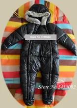 Hiver Bébé Garçon Barboteuse Habit de Neige En Cuir Coton Manteau Coupe-Vent Chaud À Capuchon À Manches Longues Nouveau-Né D’hiver Barboteuses Salopette Combinaison