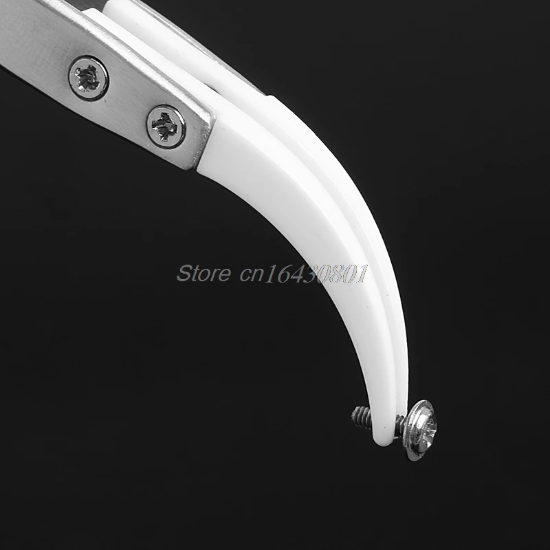

Stainless Steel Handle Ceramic Heat Resistant Tip Curved Tips Tweezers Silver Tweezer Antimagnetic S08 Drop ship