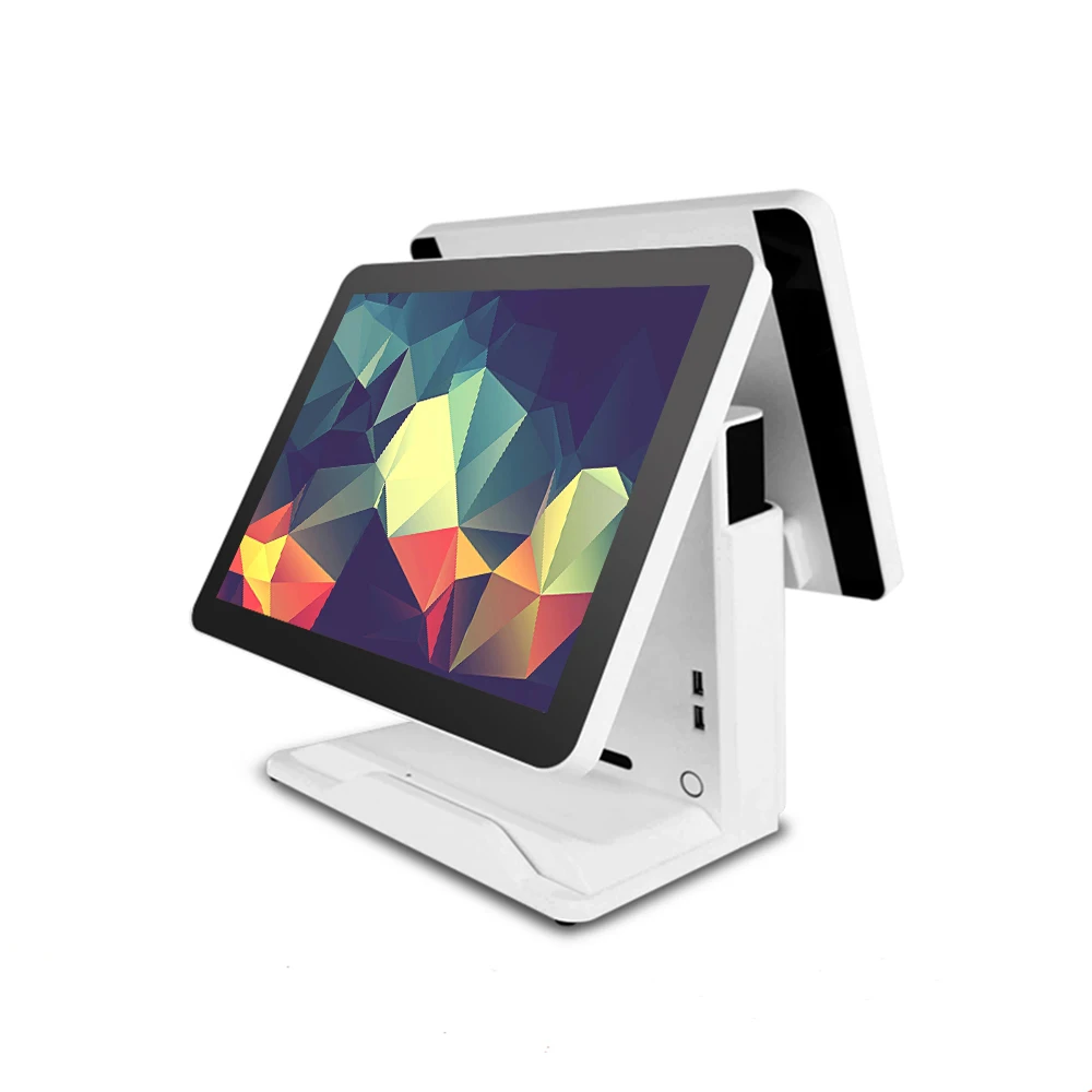 

Double 15 Inch Capacitive Touch POS Terminal Dual 15+15 Inch Retail POS Windows All In One POS1618DP