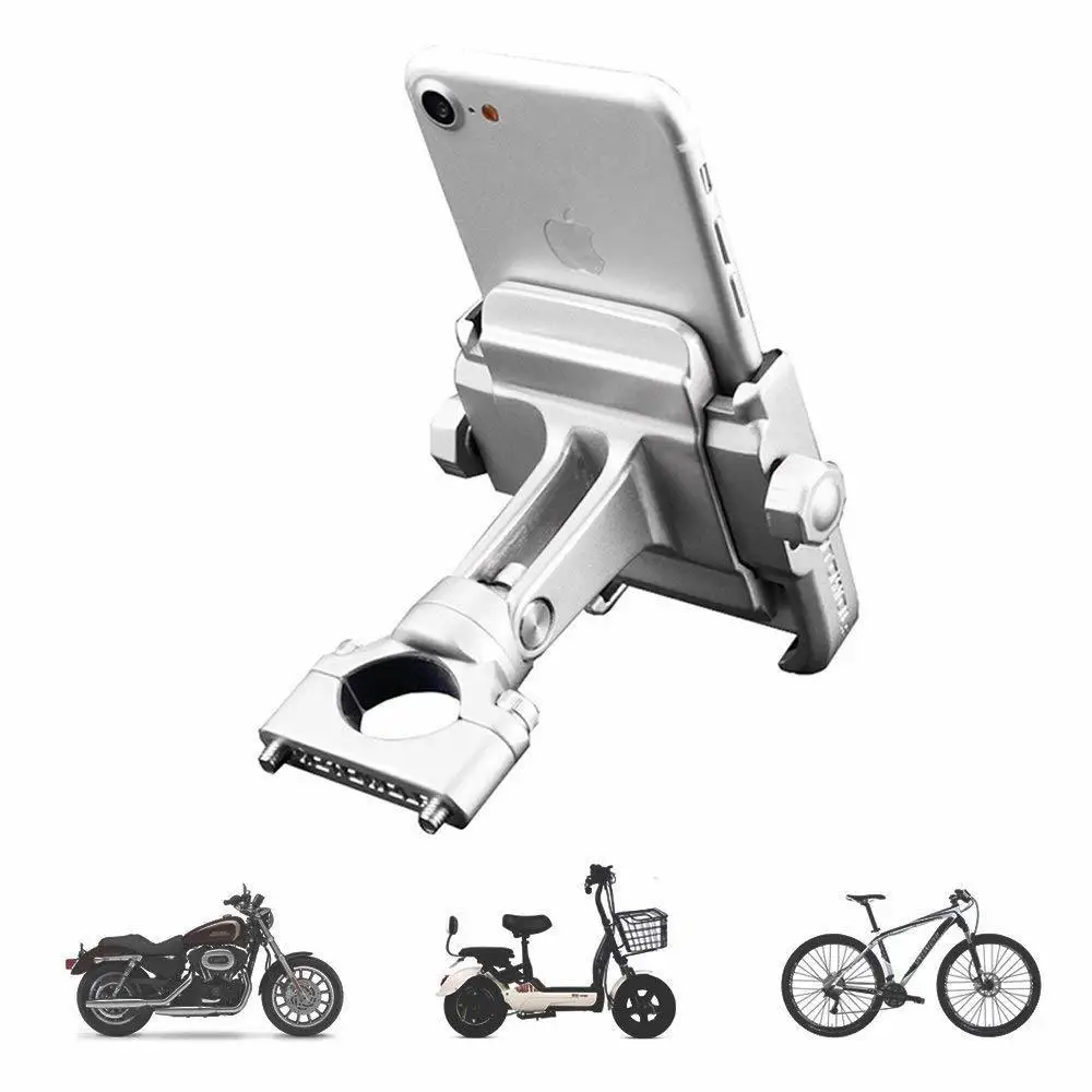  Universal Motorcycle Bike Scooter ATV 19-30MM Handlebar Rearview Mirror Mobile Phone Holder Stand M