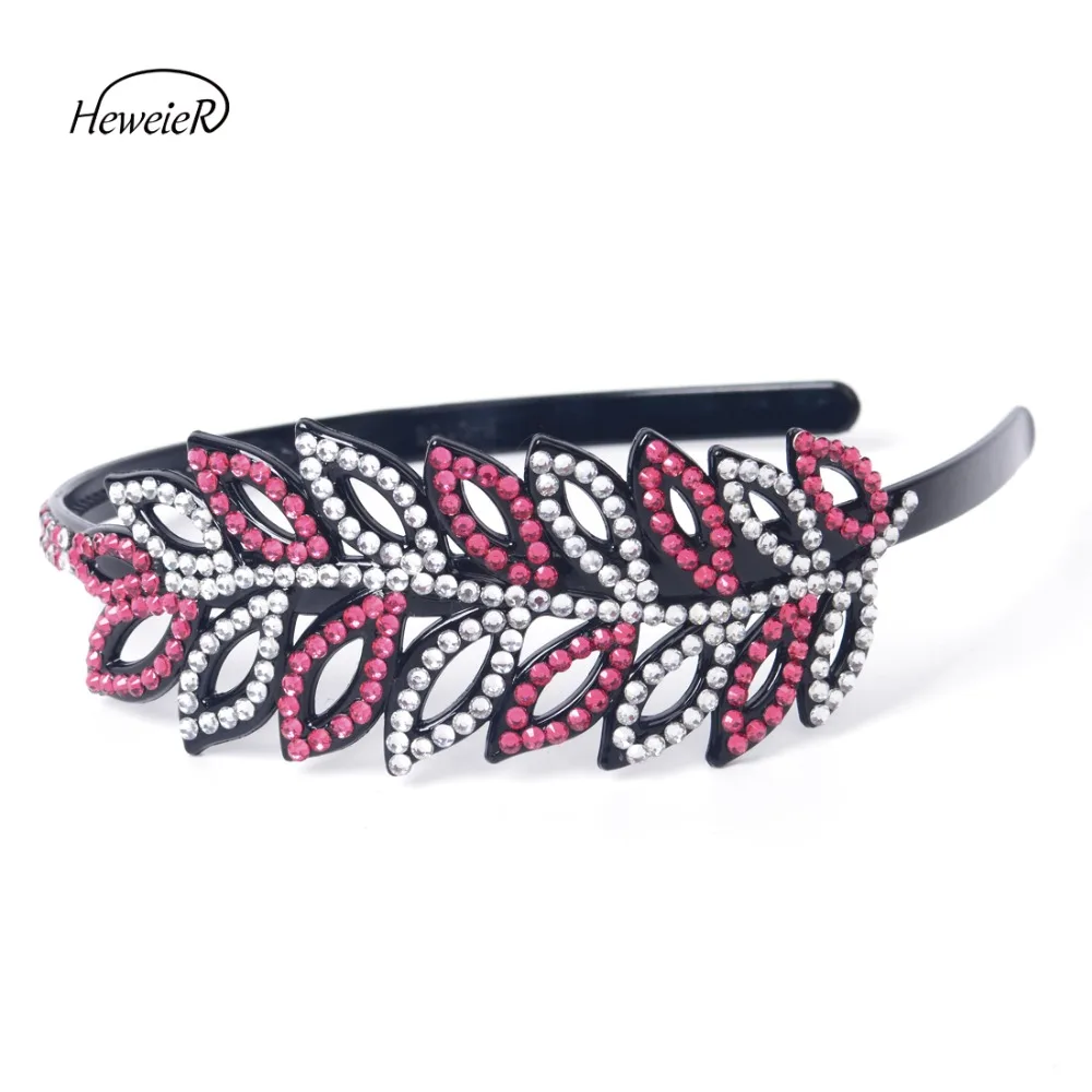 

Ladies Women Plastic Hollow Hairbands Bridal Rhinestones Crystal Stones Headwear Hair Hoop Hair Band Headband Hairpin Accessory