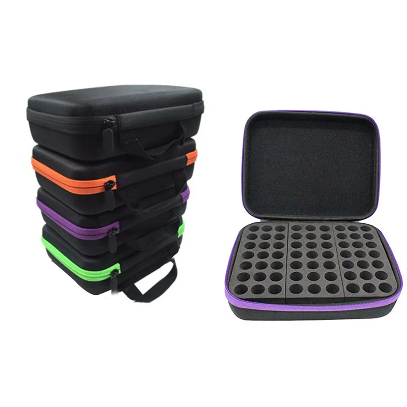 63 زجاجات إيفا زيت طبيعي حالة 1-3 مللي العطور النفط زيت طبيعي مربع السفر المحمولة حمل حامل مسمار البولندية حقيبة التخزين