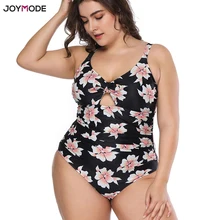 JOYMODE цельный бикини-боди плюс большой размер 4XL женский купальник-монокини купальник с принтом Купальники ретро купальный костюм