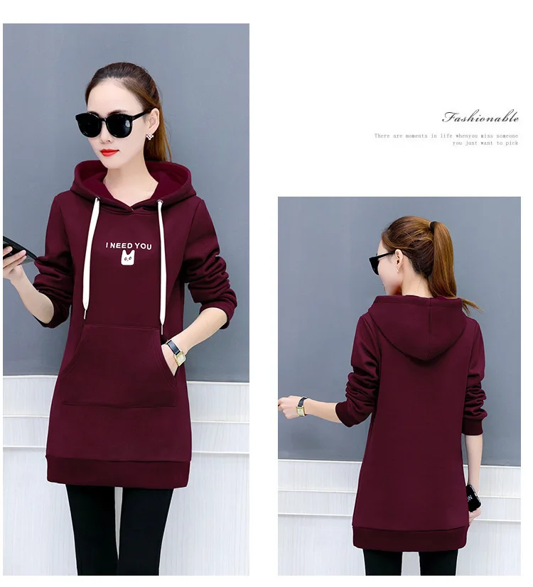2018 Winter Women Long Thick Hoodies Sweet Knitted Oversized XXXL Casual Sweatshirt Harajuku Studen