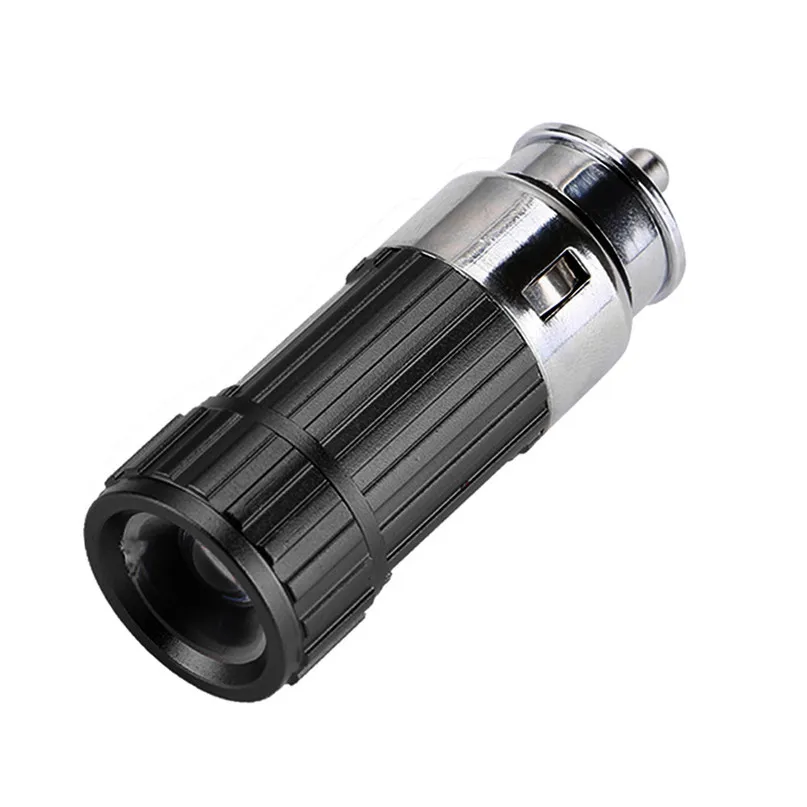 Cigarette Lighter Flashlight Bicycle Headlight LED Car Cigarette Lighter Vechicle Charging Flashlight Torch Lamp #2n25 (2)