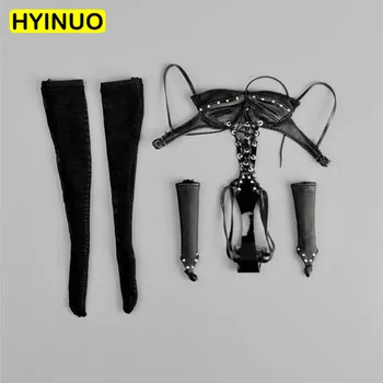 

1/6 Scale Female Sexy Black Bikini Hollow Leather Women Erotic Underwear Clothes Clothing Set For 12" Action Figure Female Body