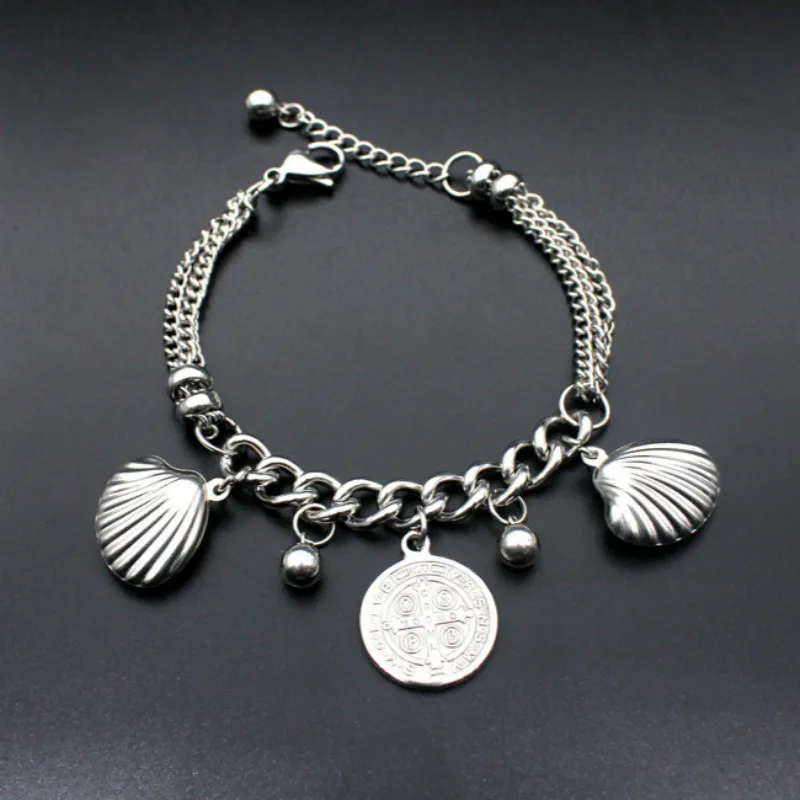 New Fashion Female Shell Bracelets for Women Stainless Steel Charm