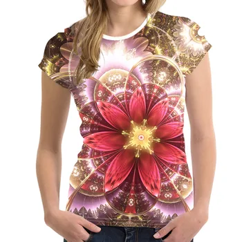 

Stylish Women T Shirts 3D Pretty Floral Print Short Sleeve Tops Tees Clothes for Teen Girls Harajuku Flower T-shirts