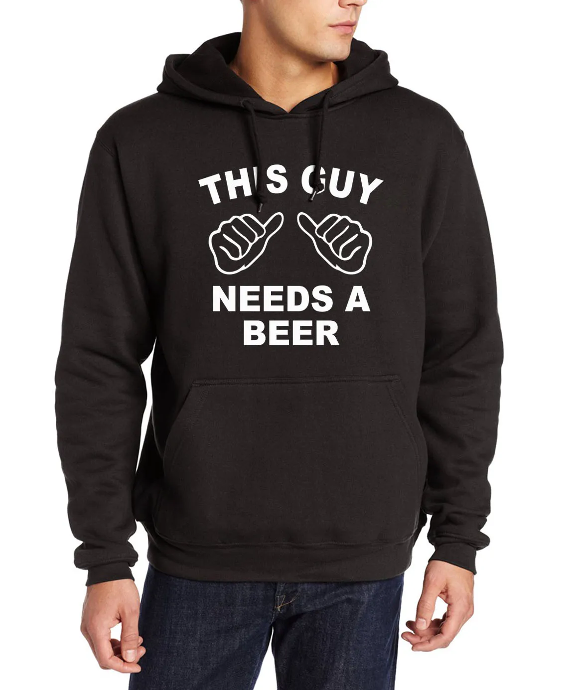 Men fleece bodybuilding pullovers THIS GUY NEEDS A BEER hoodies 2017 autumn winter brand