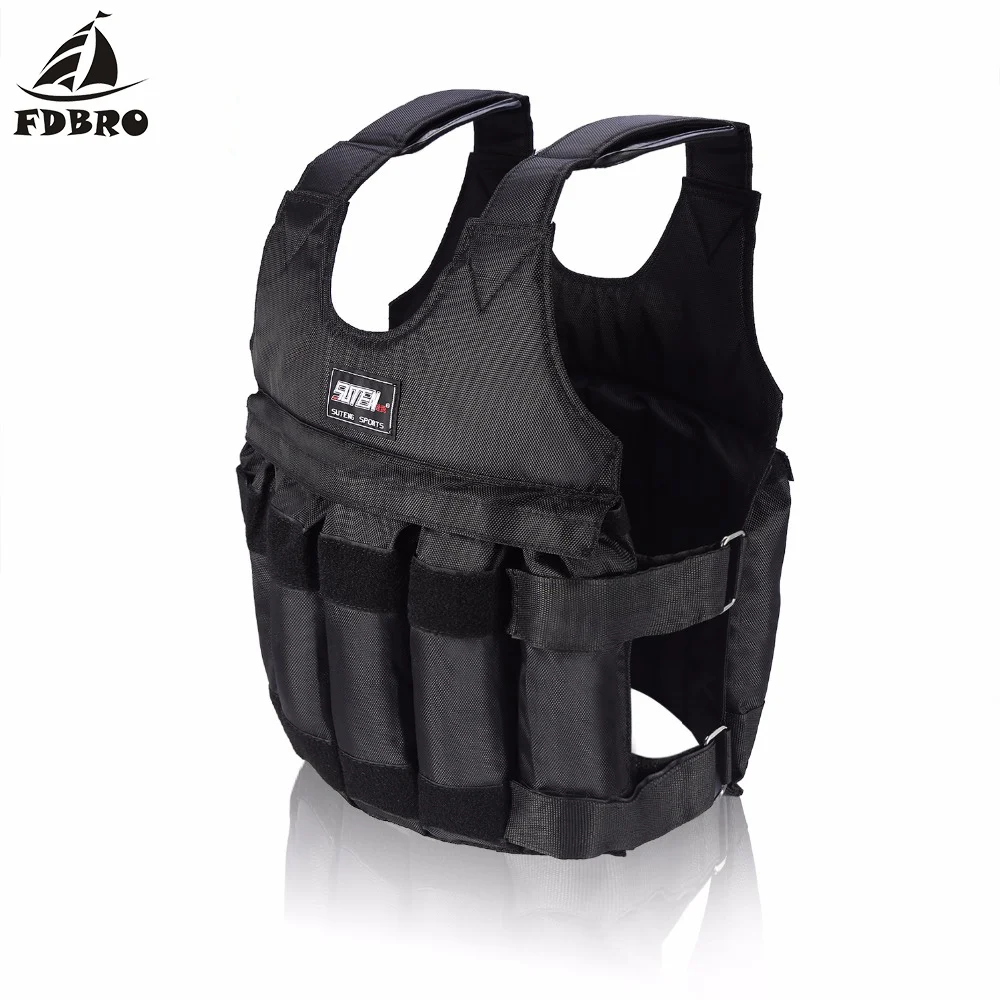 

FDBRO Adjustable Fitness Weighted Vest Exercise Training Fitness Jacket Gym Workout Boxing Waistcoat Fitness Equipment 20/50kg