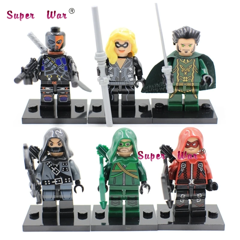 

6pcs star wars super heroes Ra's Al Ghul Red Dark Archer Deathstroke building blocks sets model bricks toys for children