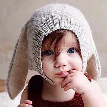 

Toddler Warm Cute Hat Infant Winter Spring Knitted Baby Hat Adorable Rabbit Long Ear Hat Baby Cartton Cap