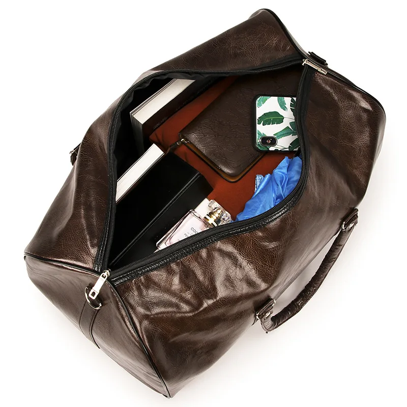 Новое поступление, кожаные дорожные сумки, роскошные мужские портативные сумки на плечо большой емкости, мужские сумки, винтажные дорожные сумки