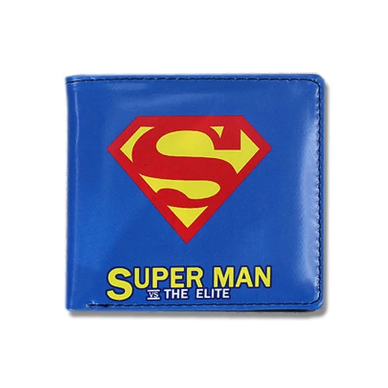 

New PU Leather Fashion COOL Cartoon Wallet Superman/Spider-Man/Iron Man/Batman/Captain America men Coin purse boy short wallets