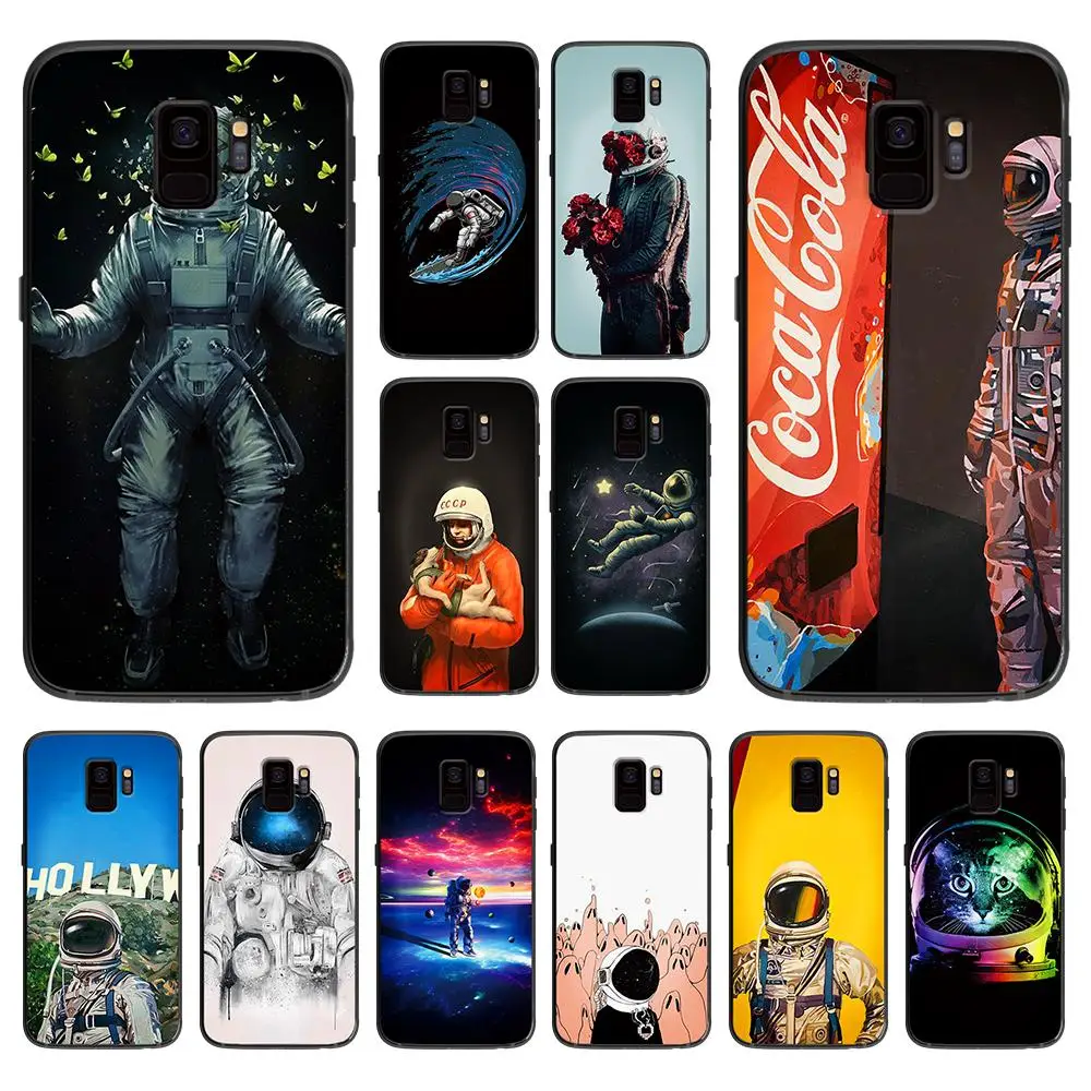 Sky meteorite art astronaut soft phone cover case for Samsung Galaxy S6 S7 S8 S9 S10e Plus Note 8 9 CASES | Мобильные телефоны и