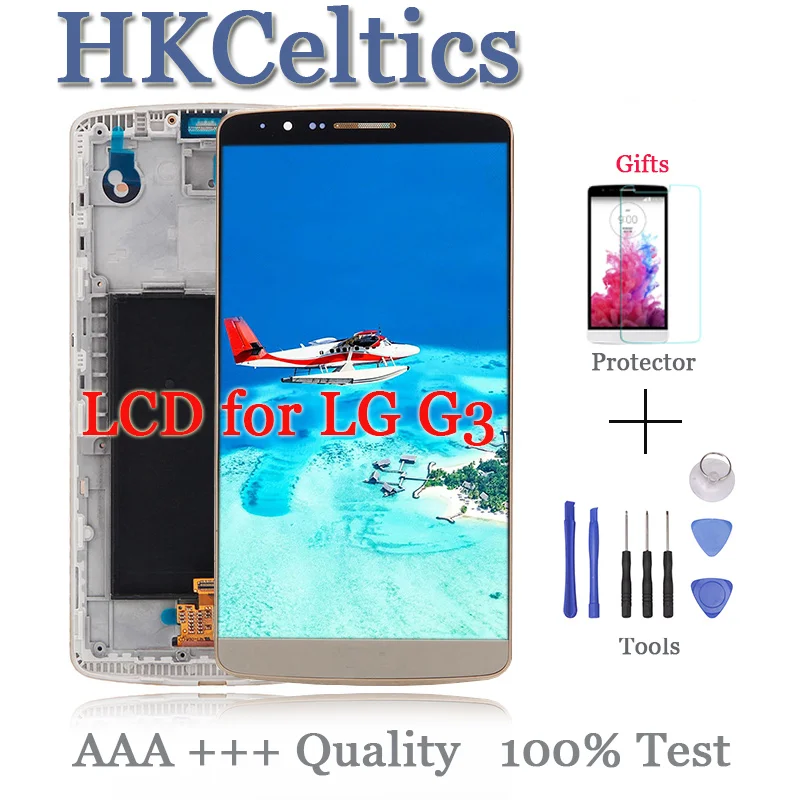 5 &quotОригинальный дисплей для LG G3 LCD + сенсорный экран дигитайзер с рамкой сменный