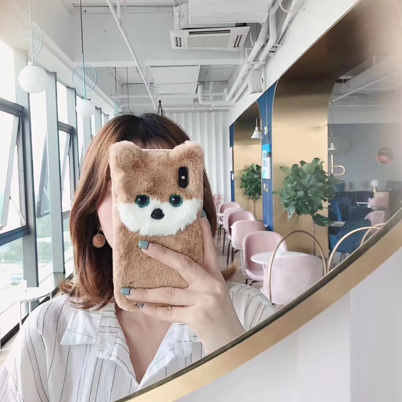 Чехол для телефона Totviss милый белый плюшевый 3D чехол с собакой IPhone X XR XS 12 11 Pro Max 6 6S 7