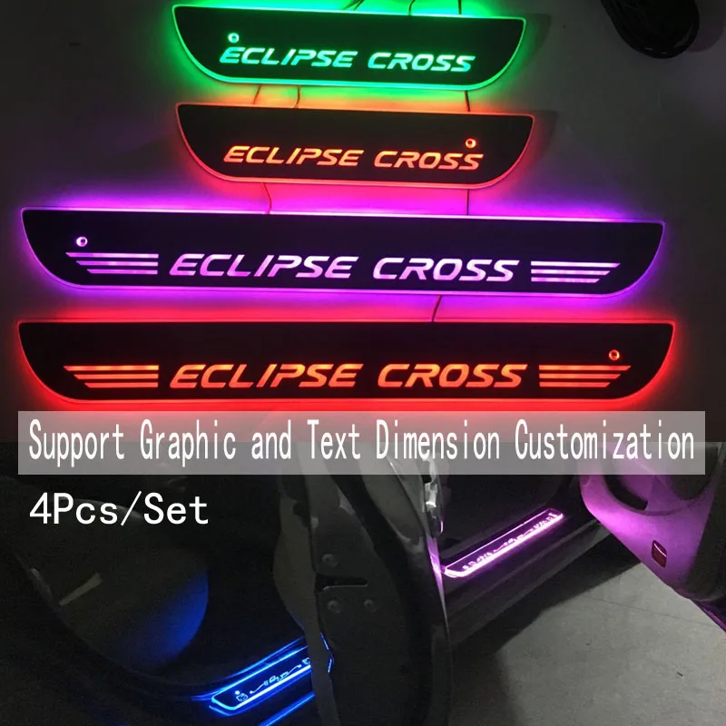 

For to Mitsubishi Door Dynamic LED Lamp Sill Scuff Plate Welcome Pedal Car Styling Twinkle door sills lighting For Eclipse Cross