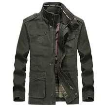 Мужская зимняя куртка размера плюс, бренд AFS JEEP, Военная Мужская куртка, хлопок, стоячий воротник, вышивка, средней длины, осенняя теплая куртка