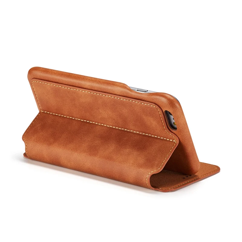 Funda para iPhone 6 6 s Funda de cuero de libro de lujo funda abatible para iPhone 6 s Plus funda de teléfono con tarjetero funda Capa
