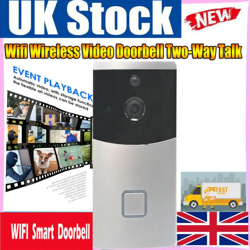 

Smart WiFi Wireless Ring Doorbell 720P HD Video Camera Bell Security 2-Way Talk