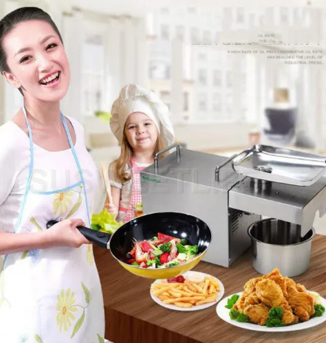 Fast shipping 110V 220V Stainless steel Sunflower oil machine cold press coconut oil extractor machine hand operated oil press