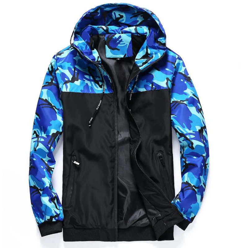 

Spring and Autumn Camouflage Men Jacket High Quality Fashion Military Wind Hooded Colorblock Large Size M-6XL men Jacket ZZG42