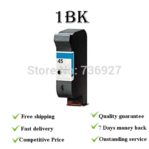 

Free shipping!! H45 Remanufacured ink cartridges for hp45BK 51645A ,Suit for DeskJet 200,200Cci,710C,712C,720C,722C,820Cse