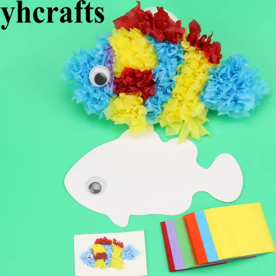 

6PCS/LOT.DIY tissue paper fish craft kits,Tissue art,Home decoration,DIY toys,Crafts toy,Home oranment,Kids toys.Wholesale.
