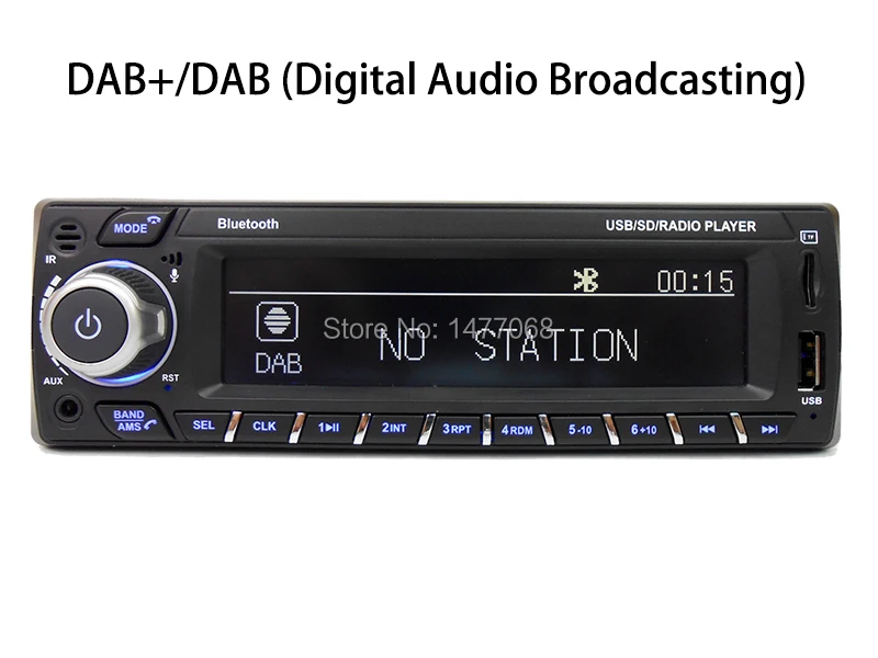 1 Din DAB Автомобильный радиоприемник Bluetooth Стерео Аудио A2DP Громкая связь RDS FM AM TF USB APP Пульт дистанционного управления ISO В