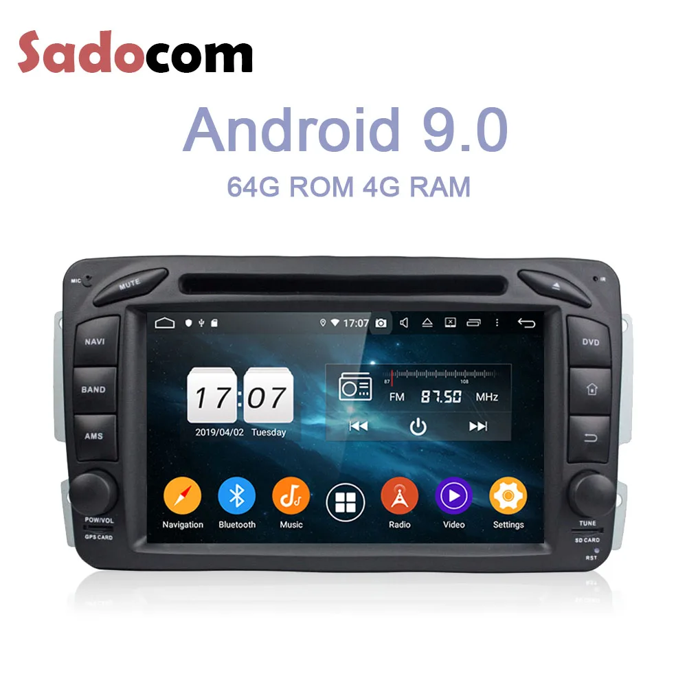 Best 2 din Android 9.0 Bluetooth 4.2 4GB RAM 64G ROM 8 Core Car DVD Player For Benz W163 W209 W203 W170 W210 W168 1998-2005 RADIO GPS 3