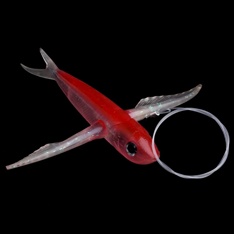 1Pc 21cm Soft Fishing Lure Flying Fish Trolling Seawater Tuna Mackerel