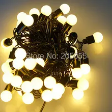6 м 40 светодиодный Ball Строка Фея Света Рождество Свадьба Праздник вечерние 220 В с хвостом Подключите linkable статический без вспышки-теплый whtie