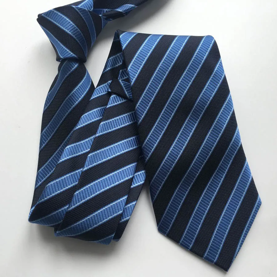 2017 классические Дизайн Галстуки регулярные Ширина Формальные Для мужчин галстук мода нежный Для мужчин тканые Gravata с голубыми полосками по