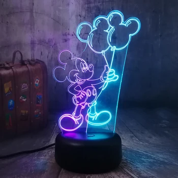 

Lovely Cute Mickey Mouse Holding Balloon LED Night Light Bulb 3D Desk Lamp Home Room Decor Kid Toys New Year Birthday Xmas lamp