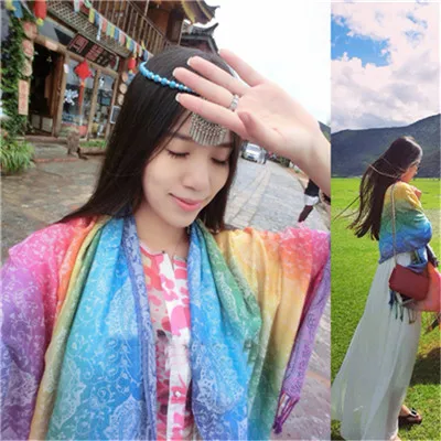 Шарф из хлопка с кисточками ручные жаккардовые шарфы шали шелковые шарфы весенние цветы шали летние шали хиджабы китайский этнический стиль