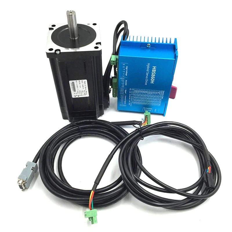 CNC шаговый двигатель набор HBS860H + 86HBS120 NEMA34 12Nm 6A замкнутый цикл привод комплект