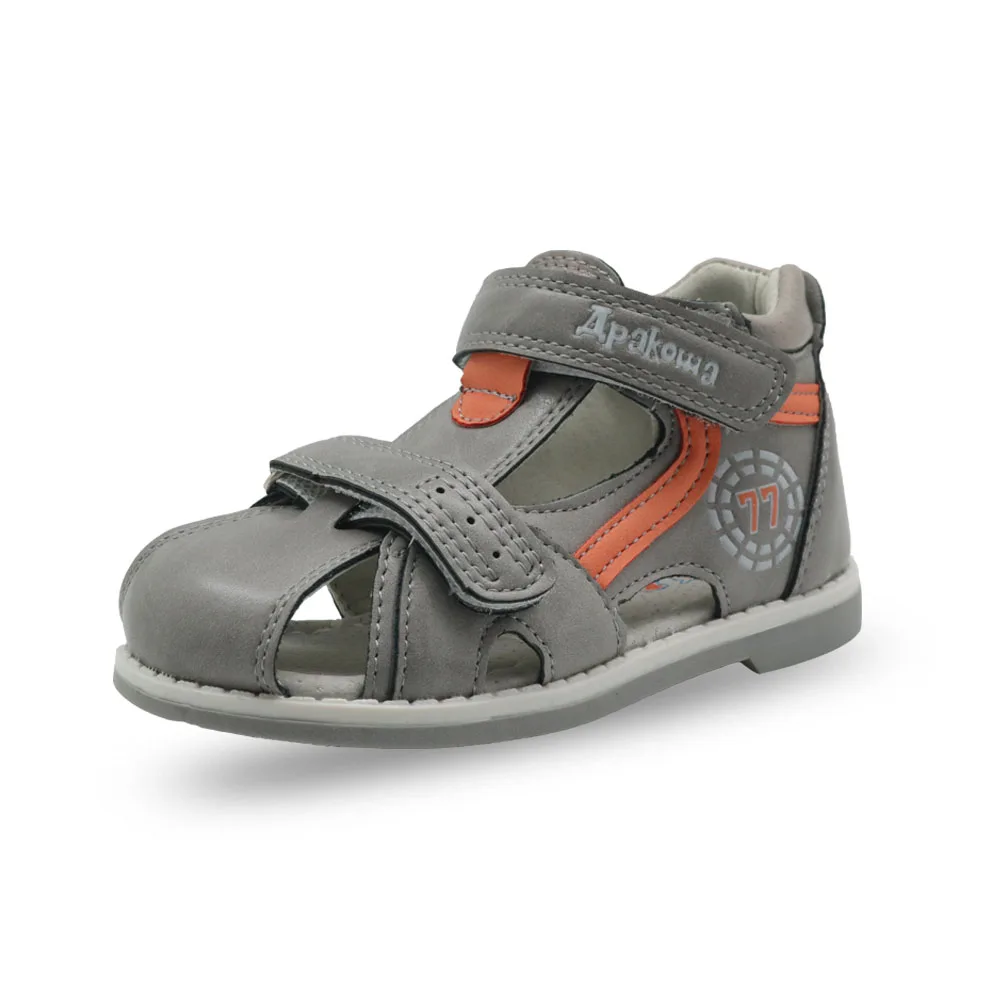 Дракоша летние дети обувь бренда закрыты носок малыша мальчиков сандалии ортопедические спорта pu кожаные мальчиков сандалии обувь