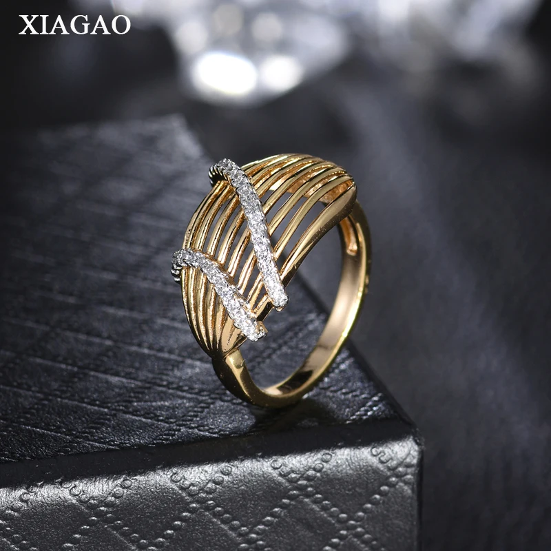 

XIAGAONew Hot Best Quality Fashion Gold Color Jewelry Zircon Ring Infinity Crystal Rings For Women Best Christmas Gift XGR646