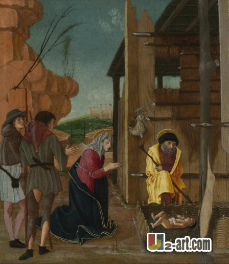 

Canvas Prints (The Adoration of the Shepherds) by Bernardino Butinone Printing modern art best seller of paintings Religion-259