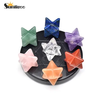 

Sunligoo 7 Chakra Star Merkaba Sacred Geometry Platonic Chakra Balancing Reiki Healing Crystals Feng Shui Energy Gemstones Set