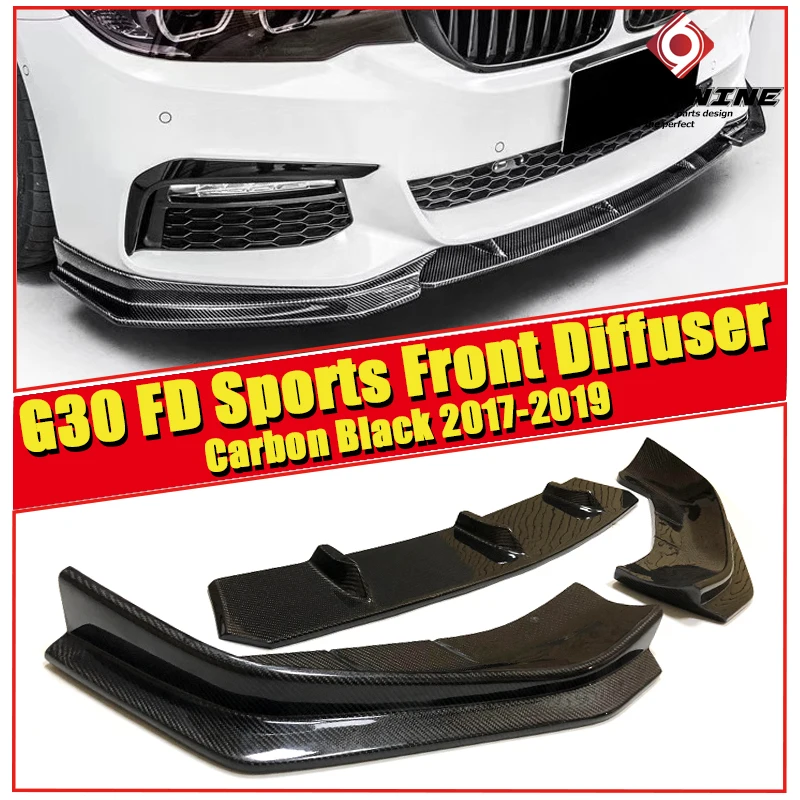 

for BMW 5 Series G30 FD Style Carbon Fiber Black Front Bumper Lip Splitters Diffuser 520i 530i 540i Sports Front Diffuser 2017+