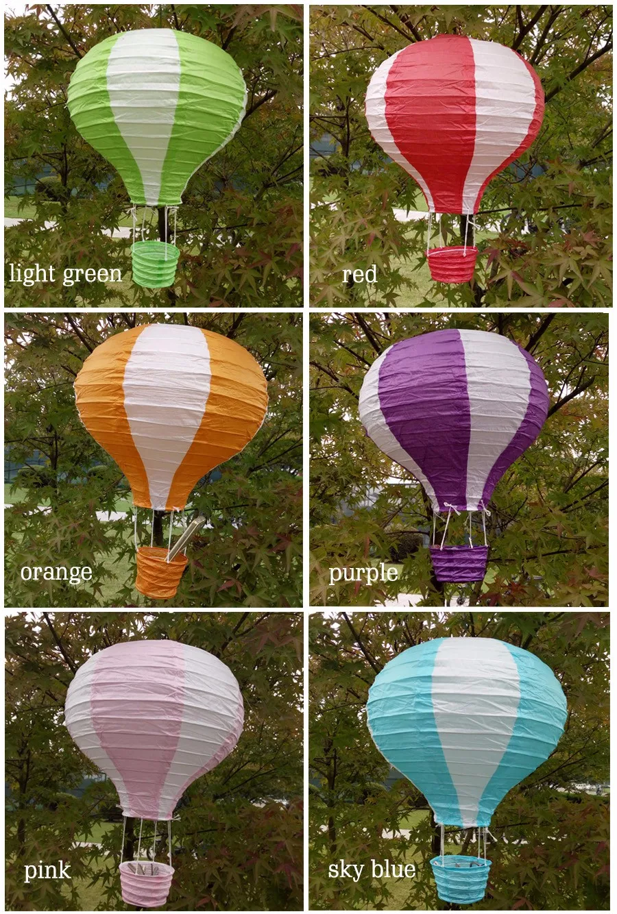 Multicolor Hot Air Balloon Paper Lantern Wishing Lanterns