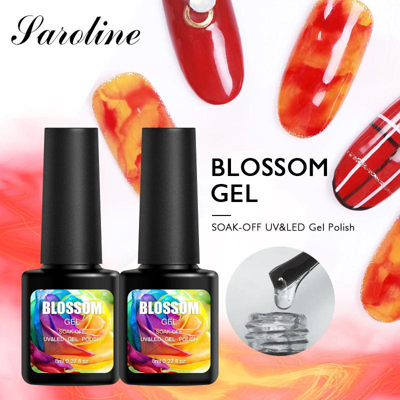Лак для ногтей Smear Halo Art Blossom UV Гель лак DIY 8 мл Полупостоянный Цветущий цветок Цвет